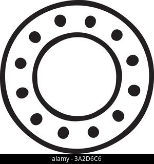 Vector illustration made with lines and dots creating a circular border. Stock Vector