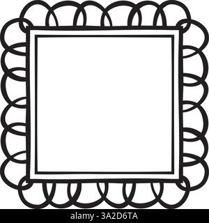 Vector illustration made with lines creating a square border Stock Vector