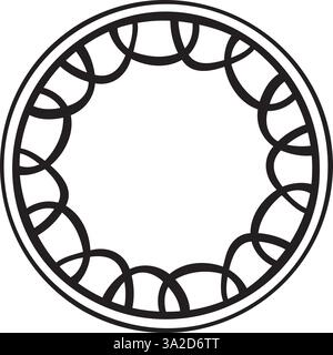 Vector illustration made with lines creating a circular border. Stock Vector