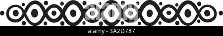Vector illustration made with lines and dots creating a horizontal border Stock Vector