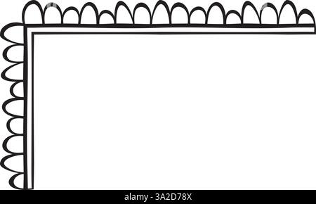 Vector illustration made with lines creating an L-shaped border Stock Vector