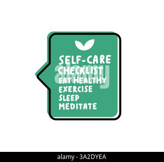Selfcare Checklist. Badge, icon, logo vector design illustration on white background Stock Vector