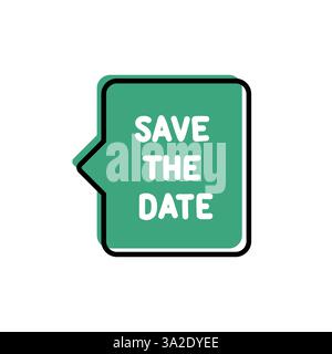 Save the Date. Badge, icon, logo vector design illustration on white background Stock Vector