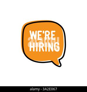 We're Hiring. Badge, icon, logo vector design illustration on white background Stock Vector