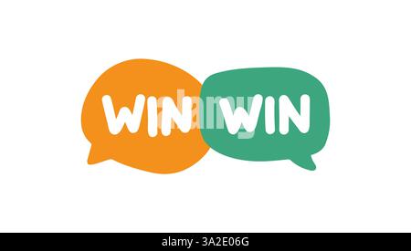 Win Win. Badge, icon, logo vector design illustration on white background Stock Vector