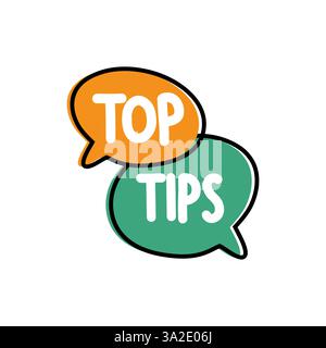 Top and Tips. Badge, icon, logo vector design illustration on white background Stock Vector