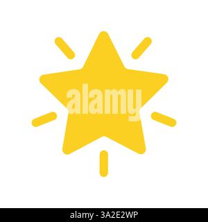 Star simple icon designed in filled, outline, line and stroke style Stock Vector
