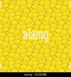 Whole lemons close up seamless pattern. Vector graphic line ink illustration for package, kitchen design, fabric and textile. Stock Vector