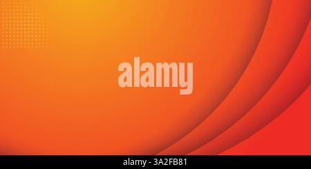Abstract orange background, curved backdrop with copy space, modern futuristic simple vector background Stock Vector