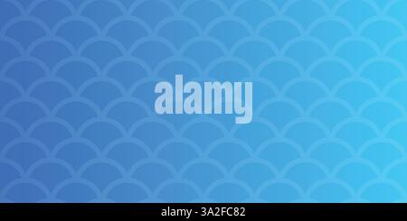 Traditional seigaiha japanese blue gradient waves. Corporate business presentation, print, base for banner, Vector illustration Stock Vector