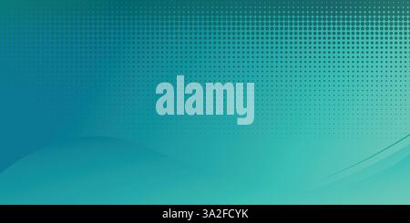 Minimal geometric dotted halftone aqua green background. wave elements with dotted gradient. Dynamic shapes composition. Eps10 vector Stock Vector
