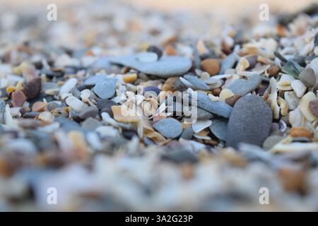 Soft Image of pebbles on the beach Stock Photo