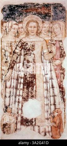 This 14th-century piece by Tommaso da Modena depicts a religious scene ...