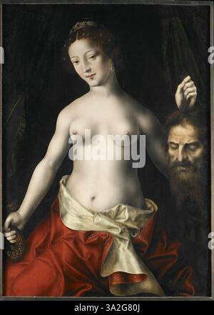 This artwork depicts the biblical story of Judith beheading the ...