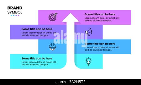 Infographic template with icons and 4 options or steps. Arrow. Can be used for workflow layout, diagram, banner, webdesign. Vector illustration Stock Vector