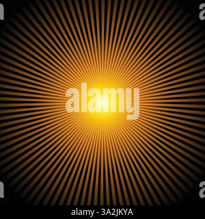 yellow orange black sunburst effect Stock Vector