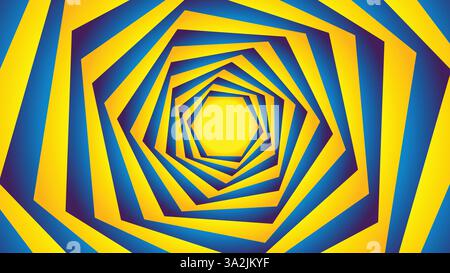 Geometric blue & yellow hexagon background Stock Vector