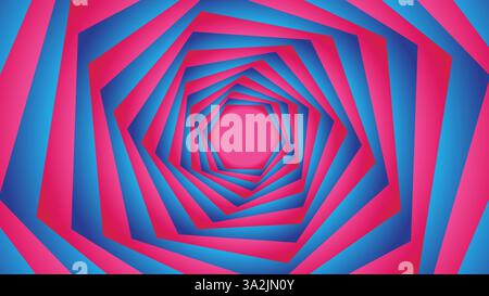 Geometric pink & blue hexagon background Stock Vector