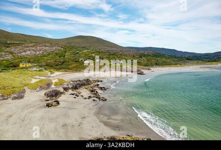 Derrynane Bay beach west of Caherdaniel on the Ring of Kerry, Iveragh peninsula, Ireland. Looking east Stock Photo