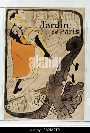 Vintage LAUTREC Jane Avril Can Can Poster Henri de Toulouse