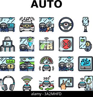 auto tainment infotainment icons set vector Stock Vector Image & Art ...