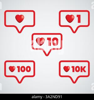 Modern Like button Social media notification icon Stock Vector