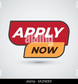 Apply now banner sign badge vector design template Stock Vector