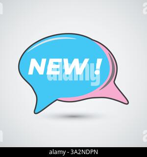 New speech bubble isolated sticker vector design template Stock Vector