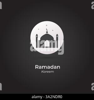Ramadan Kareem Poster Black Design suitable for banner or social media post template Stock Vector