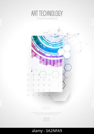 Modern technology design for posters. Page layout. Futuristic ART background. Scientific cover template for presentations. Stock Vector