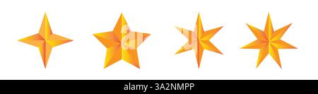 Multiple gold tone beveled stars vector illustration Stock Vector
