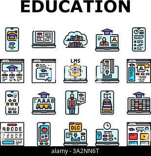 education platform edtech icons set vector Stock Vector Image & Art - Alamy
