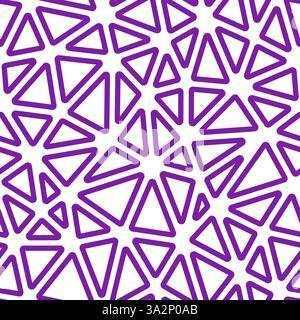 Triangles pattern geometric design. Medium triangles size. Solid Color style. Rounded triangles outlined. Repeatable pattern. Vivid Contrast. Stock Vector