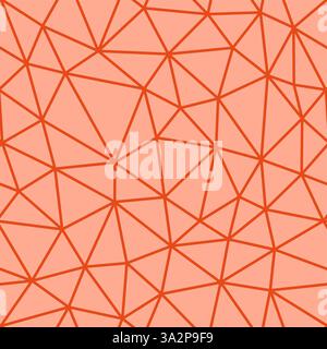 Minimal geometric background. Deep Orange color. Compact triangles size. Regular lines weight. Repeatable pattern. Stock Vector
