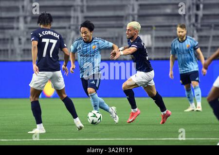 Stockholm, Sweden. 13th Mar, 2025. STOCKHOLM, SWEDEN 20250313Djurgården's Keita Kosugi against Pafos' Vlad Dragomir during the Uefa Conference League match, round of 16, 2nd leg, between Djurgården IF and Pafos at 3Arena in Stockholm, Sweden March 13, 2025. Photo: Oscar Olsson/TT/Code 12046 Credit: TT News Agency/Alamy Live News Stock Photo