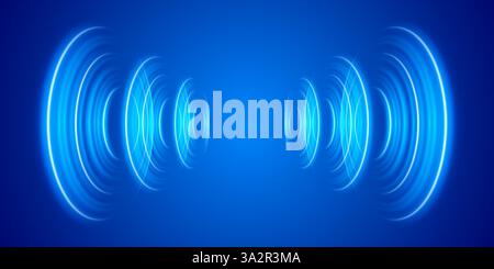 Circle radar wave. Sound ripple icon. Blue effect pulse isolated on ...