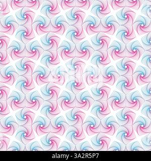 Geometric pentagon blue pink pattern Stock Vector