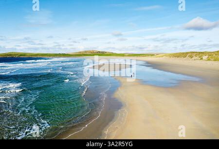 Machir Bay Machir Beach at Kilchoman on west coast of Islay, Inner Hebrides, Scotland. Looking north Stock Photo