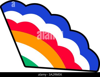 Mexican Hand Fan Vector Cartoon Colored Clipart  Stock Vector