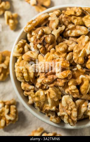 Organic Raw Walnut Halfs in a Bowl Stock Photo