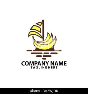 banana boat logo design vector Stock Vector