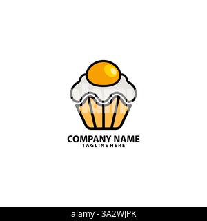 cake egg logo design vector Stock Vector