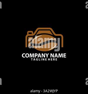 coffee camera logo design vector Stock Vector