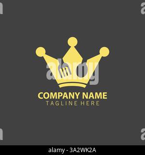crown utensil logo design vector Stock Vector