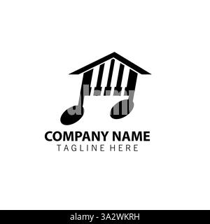 home piano logo design vector Stock Vector