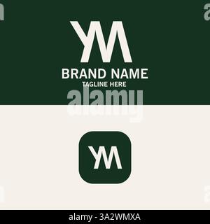 initial letter YM logo logo design vector Stock Vector