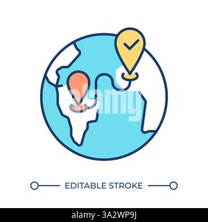 Pre trip planning RGB color icon Stock Vector