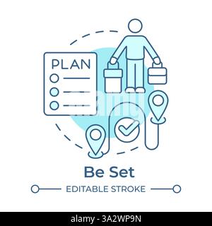 Be set soft blue concept icon Stock Vector