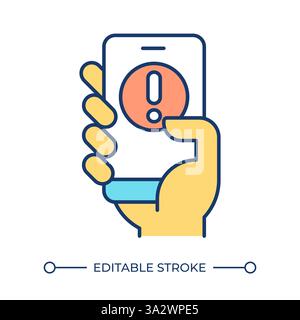 Alert push notification RGB color icon Stock Vector