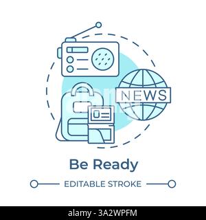 Be ready soft blue concept icon Stock Vector